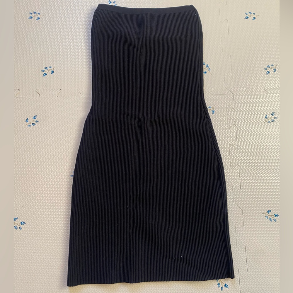 Babaton Sculpt Knit Black Strapless Dress - Picture 7 of 8